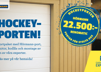 Hockeyporten – komplett garageport med motor och montage för 22 500 kr